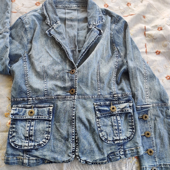 VINTAGE Denim/jean crop jacket - Picture 2 of 3